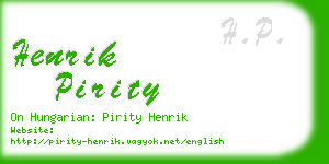 henrik pirity business card